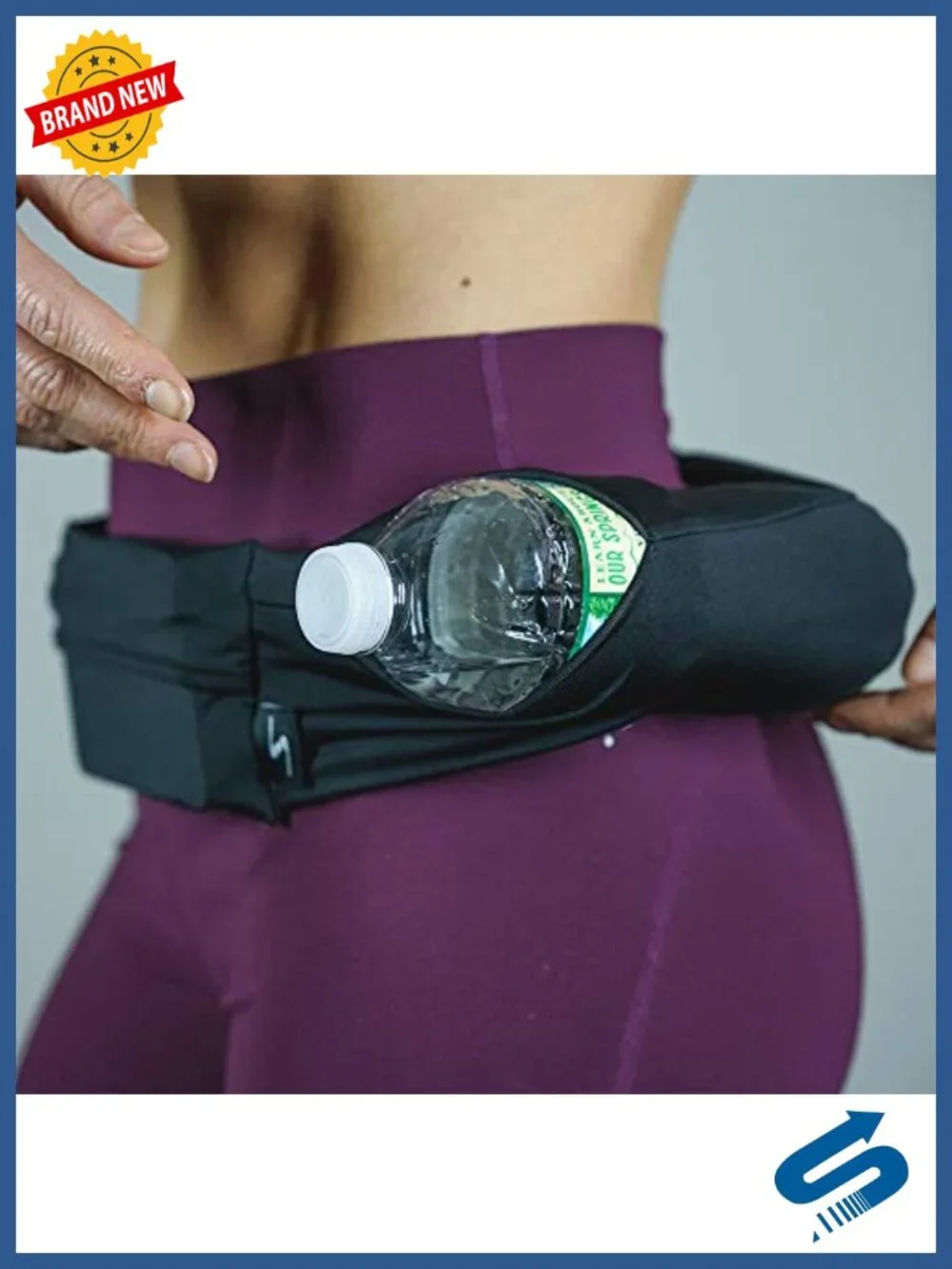 3 Pocket Adjustable Running Belt Waist Pack with Sweat Resistant Backing, Holds